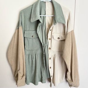 New In Colorblock Shacket Women’s Size Large NWOT